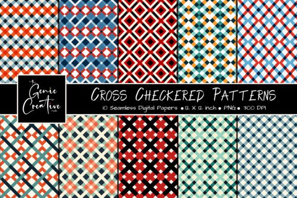 Cross Checkered Seamless Patterns Set: A Creative Resource for Designers and Makers