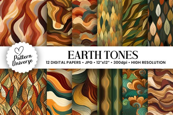 Earth Tones Abstract Shapes Patterns