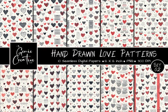 Hand Drawn Love Seamless Patterns Set 2: A Creative Resource for Designers and Makers