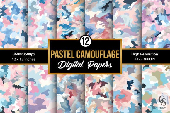 Pastel Camouflage Seamless Patterns