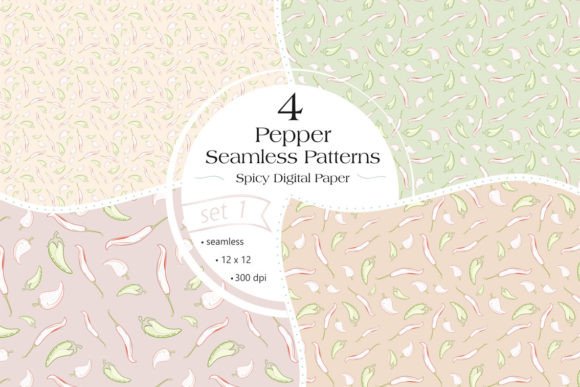 Pepper Seamless Patterns - Set 1: A Versatile Resource for Creative Projects