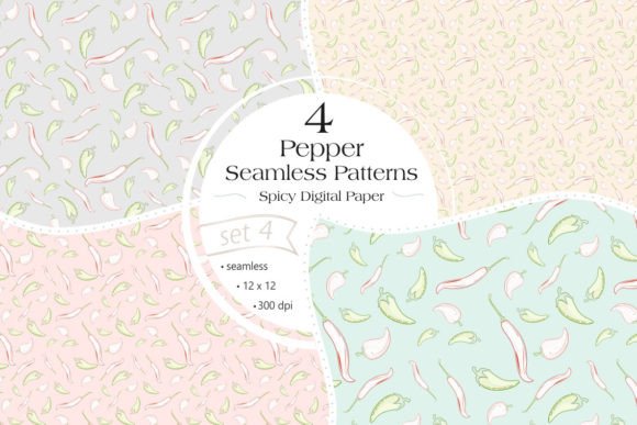 Pepper Seamless Patterns Set 4: A Versatile Tool for Creative Projects