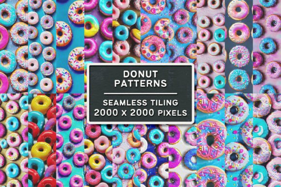 Seamless Tiling Donut Patterns