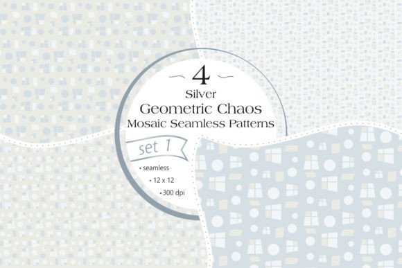 Silver Geometric Chaos Patterns - Set 1: A Creative Resource for Modern Designers