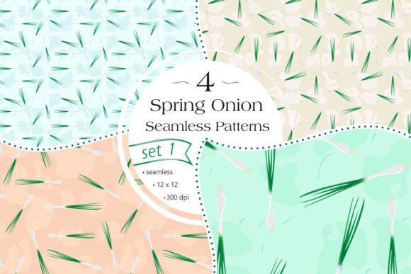 Spring Onion Seamless Patterns - Set 1: A Versatile Resource for Creative Projects