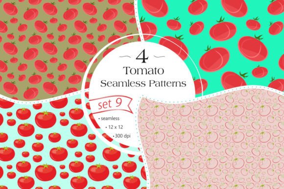 Tomato Seamless Patterns - Set 9: A Strategic Tool for Creative and Practical Projects