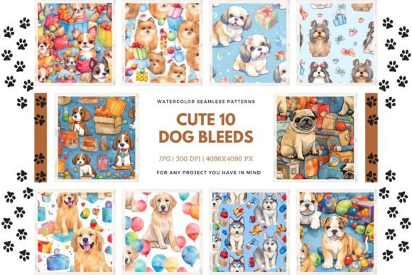 Watercolor Dog Breeds Seamless Patterns: A Strategic Resource for Creative and Business Applications