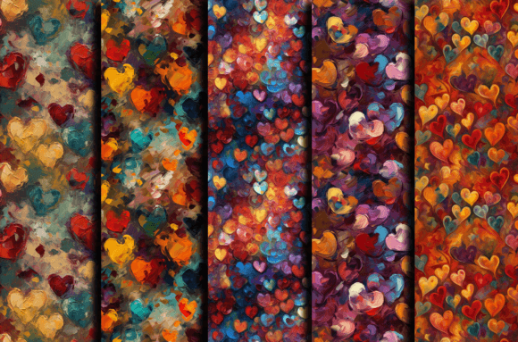 Watercolor Love Hearts Patterns Bundle: A Creative Resource for Designers and Artists